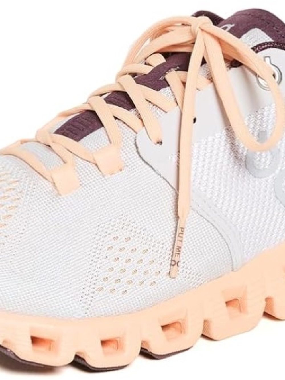 On Running Women's Lightweight Trainers in Light Gray and Peach - Picture 2 of 9